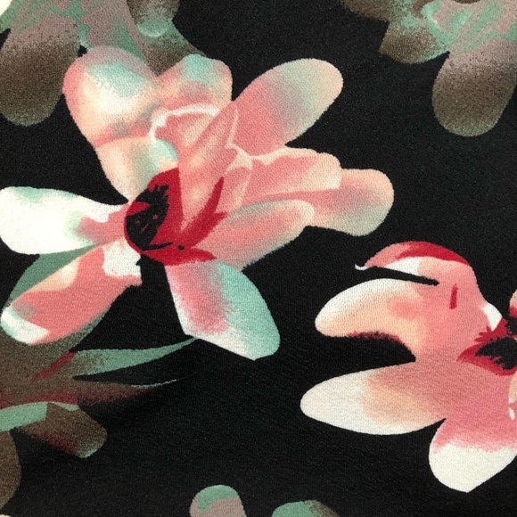 Papillon Floral  Dress Size Large Black/pink - Picture 1 of 8